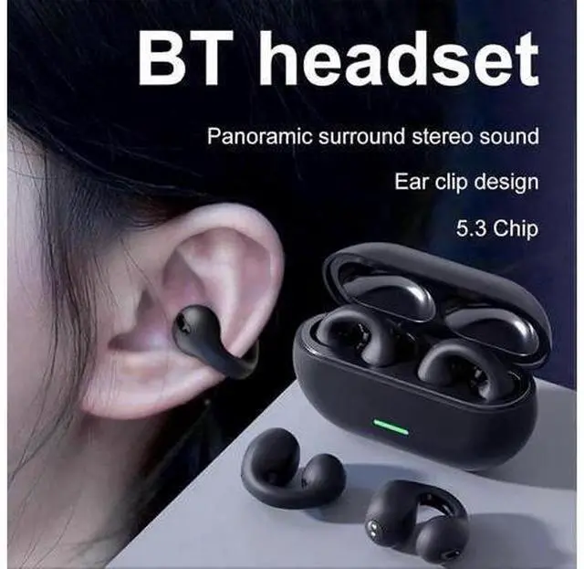 Alt view image 4 of 5 - Wireless Bone Conduction Headphones, Open-Ear Waterproof for Workouts, Hiking, Driving - Black