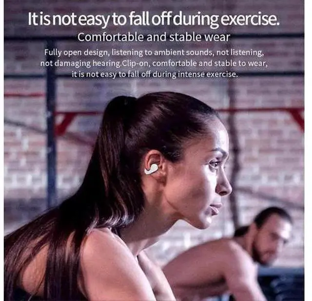 Alt view image 5 of 5 - Wireless Bone Conduction Headphones, Open-Ear Waterproof for Workouts, Hiking, Driving - Black
