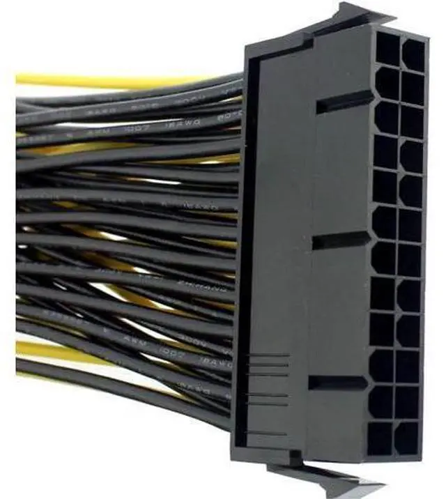 Alt view image 4 of 5 - 24P 20+4 Pin Dual PSU Power Supply Cable,18AWG ATX Motherboard Mainboard Adapter Connector Cable Mining Exteon Cable - 20cm (2 Pcs)