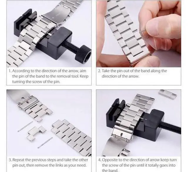 Alt view image 3 of 7 - Werleo Stainless Steel Metal Band Bracelet Strap Compatible with Samsung Galaxy Watch 42mm / Ticwatch E / Galaxy Watch Active 40mm / Gear S2 Classic