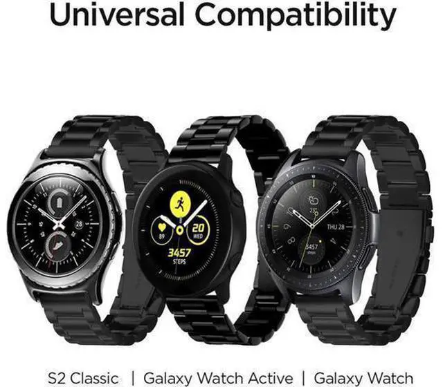 Alt view image 5 of 7 - Werleo Stainless Steel Metal Band Bracelet Strap Compatible with Samsung Galaxy Watch 42mm / Ticwatch E / Galaxy Watch Active 40mm / Gear S2 Classic