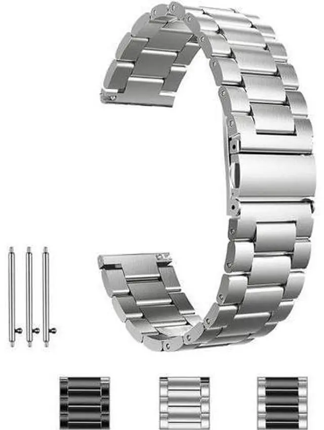 Alt view image 7 of 7 - Werleo Stainless Steel Metal Band Bracelet Strap Compatible with Samsung Galaxy Watch 42mm / Ticwatch E / Galaxy Watch Active 40mm / Gear S2 Classic