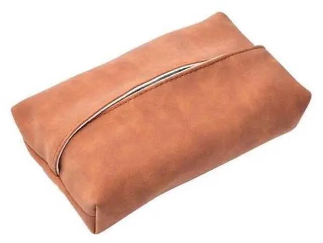 Main image of Car-mounted tissue box hanging-style creative car sunshade with tissue dispenser - compreheve interior decoration accessory for vehicles - car utility item brown