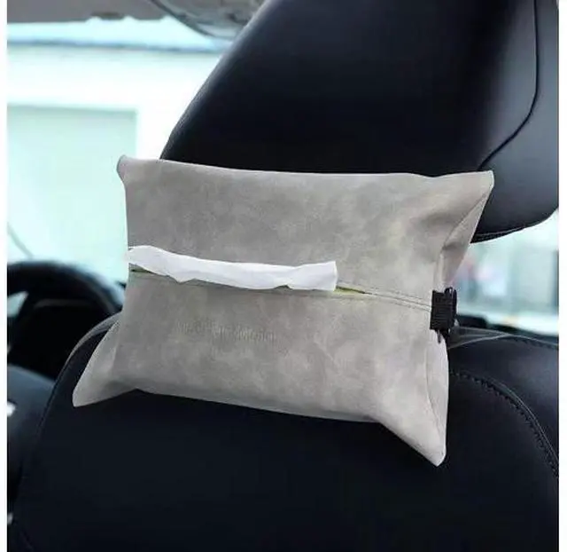 Alt view image 2 of 5 - Car-mounted tissue box hanging-style creative car sunshade with tissue dispenser - compreheve interior decoration accessory for vehicles - car utility item brown