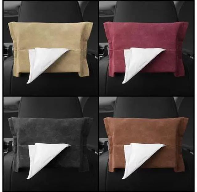 Alt view image 3 of 5 - Car-mounted tissue box hanging-style creative car sunshade with tissue dispenser - compreheve interior decoration accessory for vehicles - car utility item brown