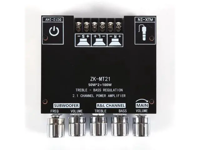 Alt view image 2 of 5 - ZK-MT21 2.1-channel Bluetooth digital power amplifier module - bass and treble adjustable subwoofer - neutral tone - no logo