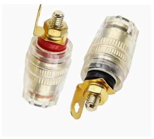 Main image of Gold-plated M4 copper transparent crystal power amplifier speaker speaker cabinet wiring terminal connector banana plug socket