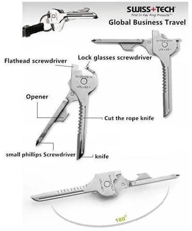 Alt view image 2 of 6 - Swiss+Tech ST66676 Utili-Key 6-in-1 Keyring & Keychain Multi-Function Tool