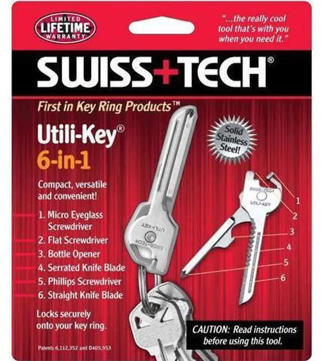 Alt view image 3 of 6 - Swiss+Tech ST66676 Utili-Key 6-in-1 Keyring & Keychain Multi-Function Tool