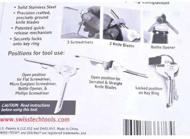 Alt view image 4 of 6 - Swiss+Tech ST66676 Utili-Key 6-in-1 Keyring & Keychain Multi-Function Tool