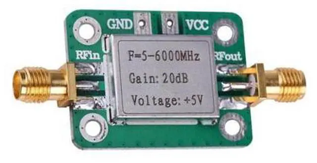 Alt view image 2 of 5 - RF ultra-wideband power amplifier with a gain of 20 dB from 5 MHz to 6 GHz. Operating frequency range of 5 - 6000 MHz. Equipped with a shielding shell.