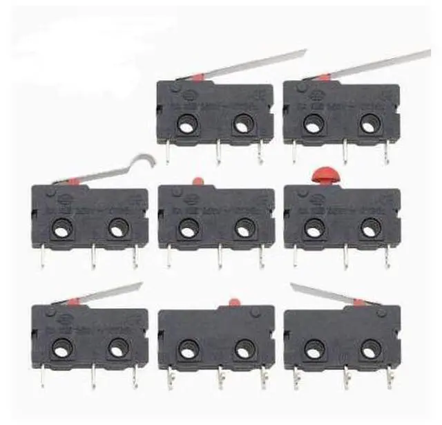 Main image of Travel limit switch contact button button KW11-3Z KW12 push-button switch small straight handle three-legged 5A 250V KW11-3Z-A-1 Handleless 3-pronged
