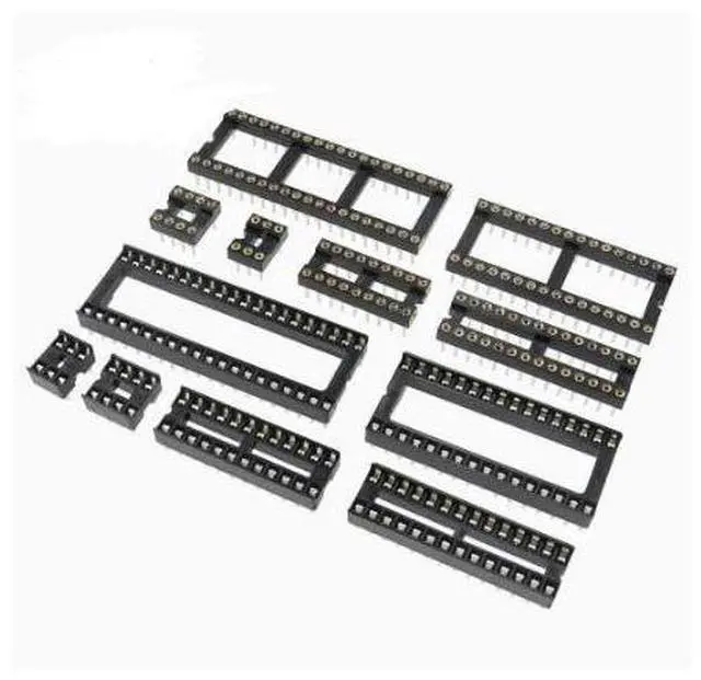 Alt view image 2 of 7 - IC socket integrated circuit single-chip microcontroller through-hole DIP chip round-hole base sub-assembly 6 8 14 16 20 28 40 pins DIP-32P round-hole wide-body