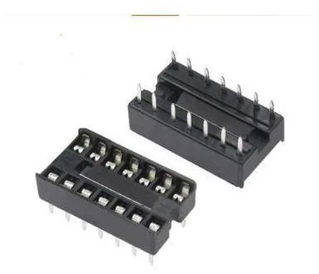 Alt view image 6 of 7 - IC socket integrated circuit single-chip microcontroller through-hole DIP chip round-hole base sub-assembly 6 8 14 16 20 28 40 pins DIP-32P round-hole wide-body