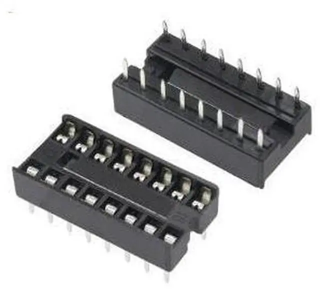 Alt view image 7 of 7 - IC socket integrated circuit single-chip microcontroller through-hole DIP chip round-hole base sub-assembly 6 8 14 16 20 28 40 pins DIP-32P round-hole wide-body