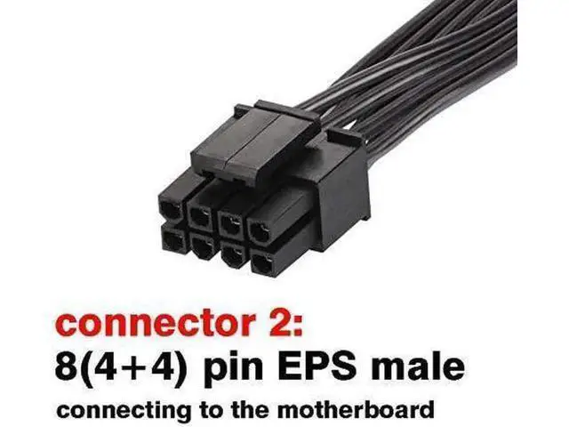 Alt view image 4 of 4 - CPU 8 Pin Power Exteon Cable ATX CPU 8 Pin Female to 8(4+4) Pin Male EPS Exteon Cable for Motherboard (Not PCI-e VGA) 12 Inches (2 Pack)