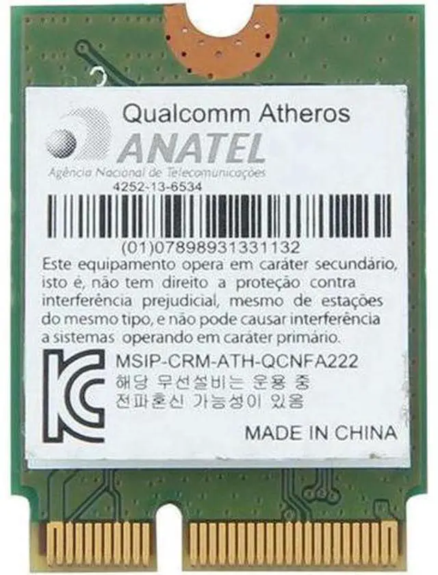 Alt view image 2 of 5 - Atheros QCNFA222 2.4GHz/5GHz 802.11ABGN 300Mbps Bluetooth 4.0 NGFF WiFi Card
