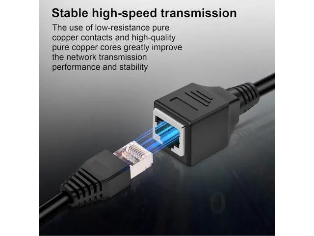 Alt view image 5 of 7 - iGreely Ethernet Exteon Cable 2Pack Ethernet LAN Male to Female Network Cable RJ45 Cat6 Exteon Patch Cable Extender Cord 1FT/30CM CAT6