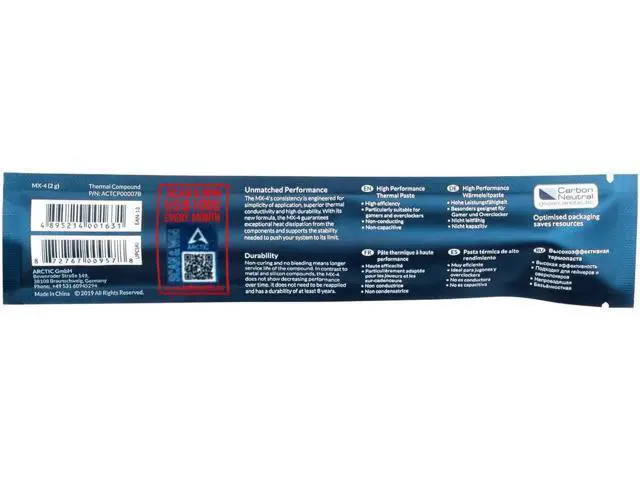 Alt view image 6 of 7 - MX-4 2019 Edition - Thermal Compound Paste - Carbon Based High Performance - Heatsink Paste - Thermal Compound CPU for All Coolers, Thermal Interface Material - High Durability - 2 Grams