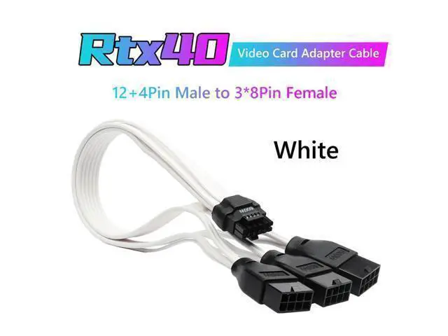 Alt view image 2 of 4 - PCI-e 5.0 Exteon Cable 16Pin(12+4Pin) Male To 3x8Pin Female Power Adapter Cable for GPU RTX 3090Ti 4070Ti 4080 4090