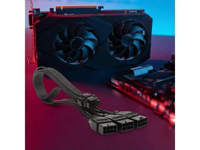 Alt view image 3 of 4 - PCI-e 5.0 Exteon Cable 16Pin(12+4Pin) Male To 3x8Pin Female Power Adapter Cable for GPU RTX 3090Ti 4070Ti 4080 4090
