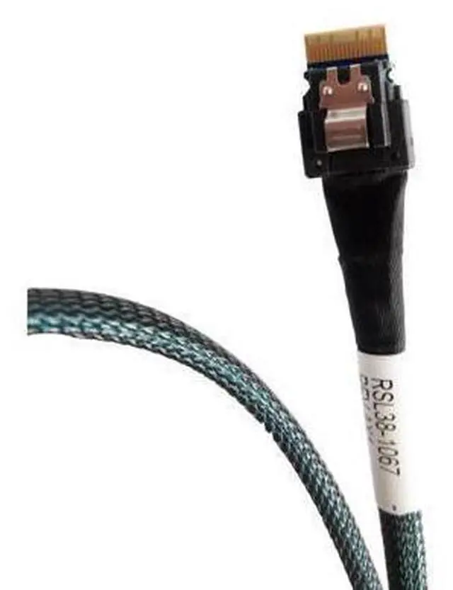 Alt view image 5 of 5 - SlimSAS 4X to MiniSAS HD SFF-8654 38pin to SFF-8643 36pin Cable 80CM,Support PCIe Gen4.0 and SAS3.0 protocols