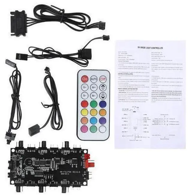 Main image of 5V RGB Remote Controller & PWM Magnetic Hub 8 Ports ARGB RGBW Wireless Remote