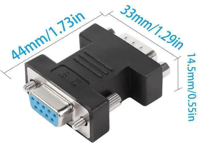 Alt view image 6 of 6 - RS232 DB9 Female to Male Extender Connector Adapter DB 9 Pin Serial Converter, for Serial Communication Interface Devices, Black