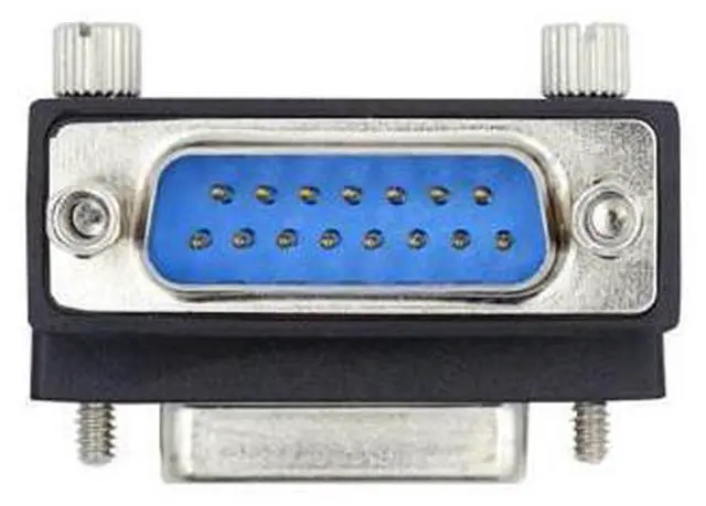 Main image of FOR Female Screw Exteon for Adapter DSUB RS232 miniature 15pin Male Nut DB Connector Down 90 Degree Angled