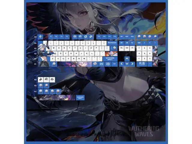 Alt view image 6 of 6 - "Unending Flame Demon" Gabriella Mechanical Keyboard Keycaps - 2D Fan Art Related Accessories - Keycaps Four keys