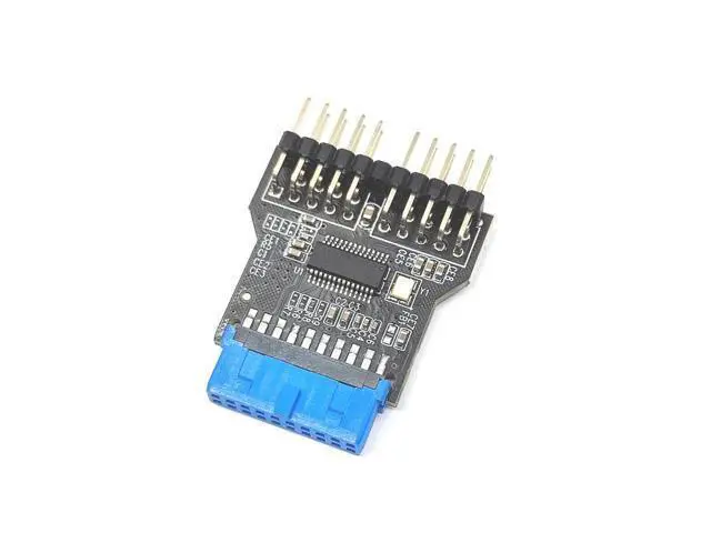Alt view image 4 of 5 - Motherboard USB 2.0 9PIN 19-pin to dual 9PIN interface 9-pin to dual 9-pin one-to-two expaon Hub One piece two - with SATA power cable