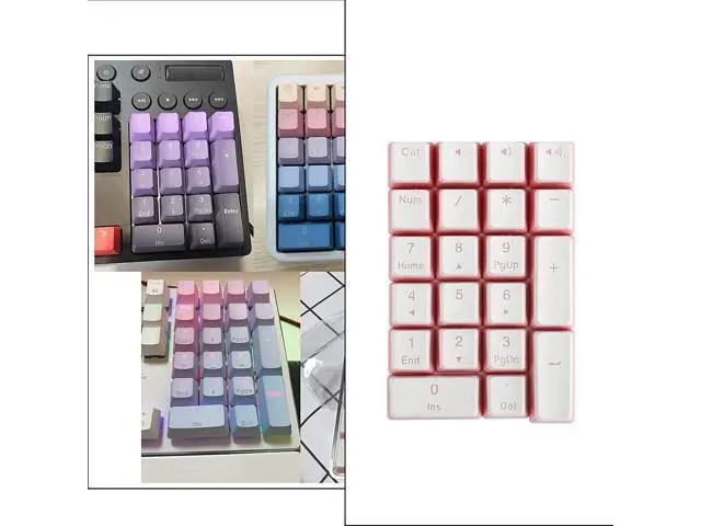 Alt view image 4 of 6 - Kesoto Mechanical Gaming Keyboard Numeric Keycaps, PBT Keycaps, Dustproof Waterproof Anti-Slip Home Custom Keycaps for Numeric Keypad - Pink, 21Key for OEM