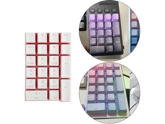 Alt view image 3 of 6 - Kesoto Mechanical Gaming Keyboard Numeric Keycaps, PBT Keycaps, Dustproof Waterproof Anti-Slip Home Custom Keycaps for Numeric Keypad - Pink, 21Key for OEM