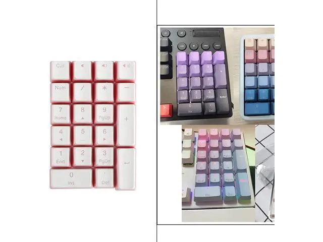 Alt view image 5 of 6 - Kesoto Mechanical Gaming Keyboard Numeric Keycaps, PBT Keycaps, Dustproof Waterproof Anti-Slip Home Custom Keycaps for Numeric Keypad - Pink, 21Key for OEM