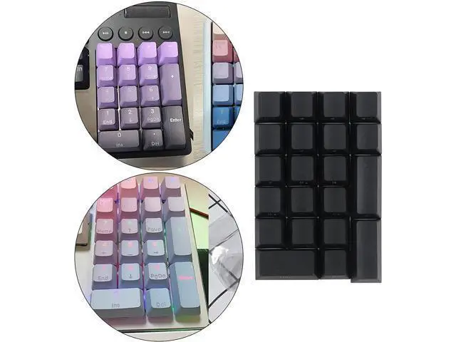 Alt view image 2 of 6 - Kesoto Mechanical Gaming Keyboard Numeric Keycaps, PBT Keycaps, Dustproof Waterproof Anti-Slip Home Custom Keycaps for Numeric Keypad - Black Side Font, 21Key for Cherry