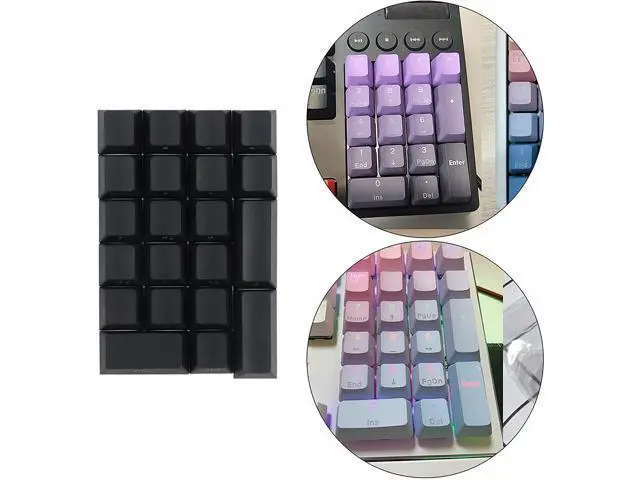 Alt view image 3 of 6 - Kesoto Mechanical Gaming Keyboard Numeric Keycaps, PBT Keycaps, Dustproof Waterproof Anti-Slip Home Custom Keycaps for Numeric Keypad - Black Side Font, 21Key for Cherry
