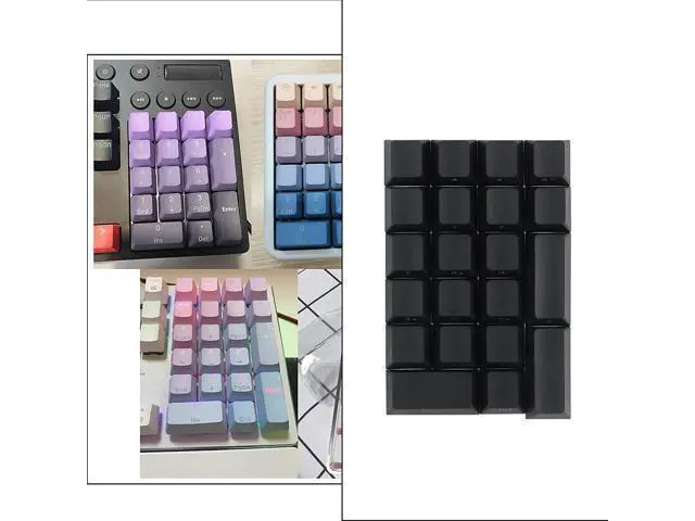 Alt view image 4 of 6 - Kesoto Mechanical Gaming Keyboard Numeric Keycaps, PBT Keycaps, Dustproof Waterproof Anti-Slip Home Custom Keycaps for Numeric Keypad - Black Side Font, 21Key for Cherry