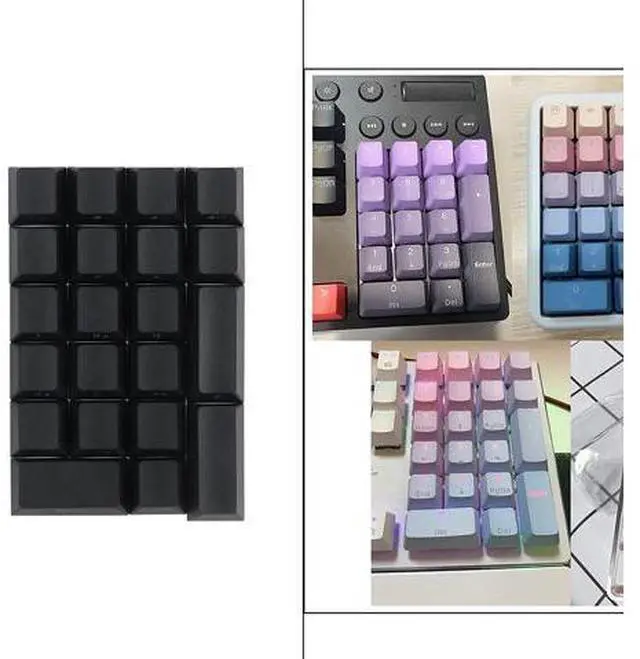 Alt view image 5 of 6 - Kesoto Mechanical Gaming Keyboard Numeric Keycaps, PBT Keycaps, Dustproof Waterproof Anti-Slip Home Custom Keycaps for Numeric Keypad - Black Side Font, 21Key for Cherry