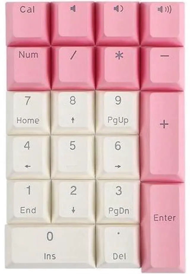Main image of Kesoto Mechanical Gaming Keyboard Numeric Keycaps, PBT Keycaps, Dustproof Waterproof Anti-Slip Home Custom Keycaps for Numeric Keypad - Pink White, 21Key for Cherry