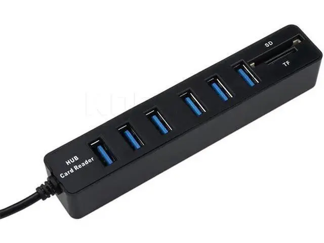 Alt view image 4 of 5 - USB Hub 3/6 Port Expander Hub High Speed Multi USB Splitter 2.0 Hub 3 Hub 3.0 Multiple USB3.0 TF SD Card Reader For PC
