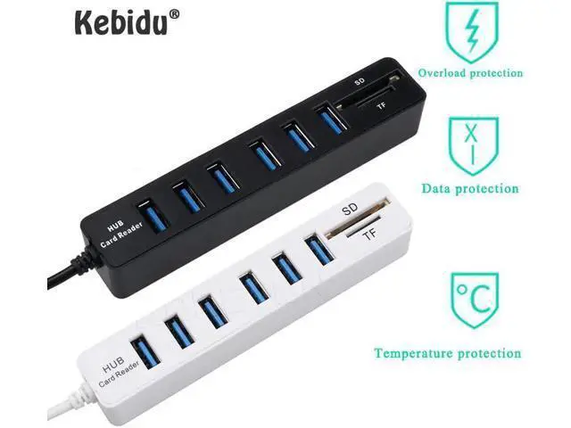 Alt view image 2 of 5 - USB Hub 3/6 Port Expander Hub High Speed Multi USB Splitter 2.0 Hub 3 Hub 3.0 Multiple USB3.0 TF SD Card Reader For PC