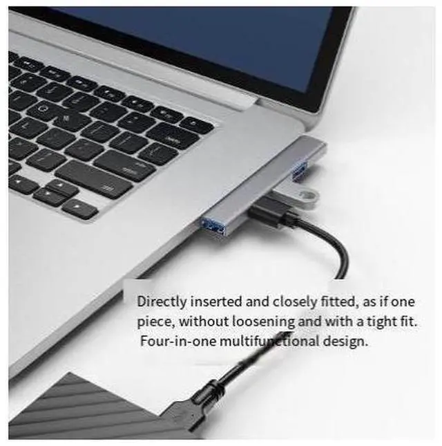 Alt view image 3 of 5 - 8-in-1 USB hub extender, four-in-one hub, Type-C expaon dock, one-to-four computer splitter expaon dock Side-mounted Type-C interface