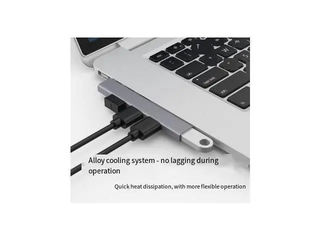 Alt view image 4 of 5 - 8-in-1 USB hub extender, four-in-one hub, Type-C expaon dock, one-to-four computer splitter expaon dock Side-mounted Type-C interface