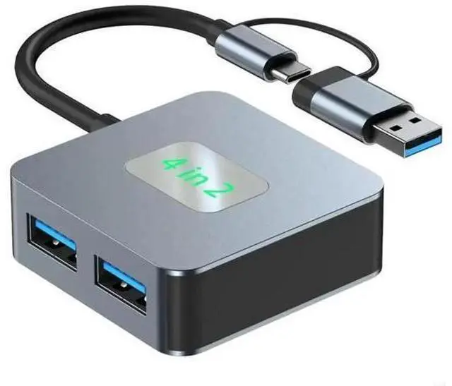Main image of Aluminum USB C Hub 10Gbps 4 Port USB 3.2 Hub USB C+USB to USB 3.2 Hub Exteon