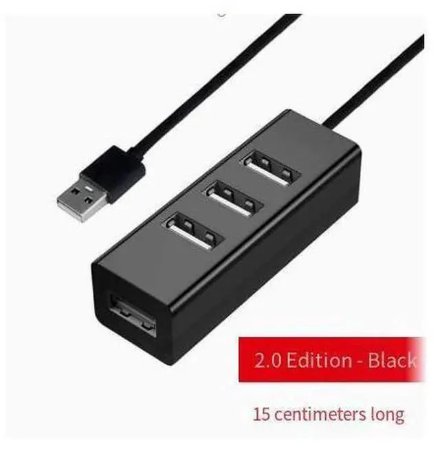 Main image of USB 2.0 multi-port expaon dock hub with four ports, computer splitter, mini four-port extender USB 2.0 15cm Black