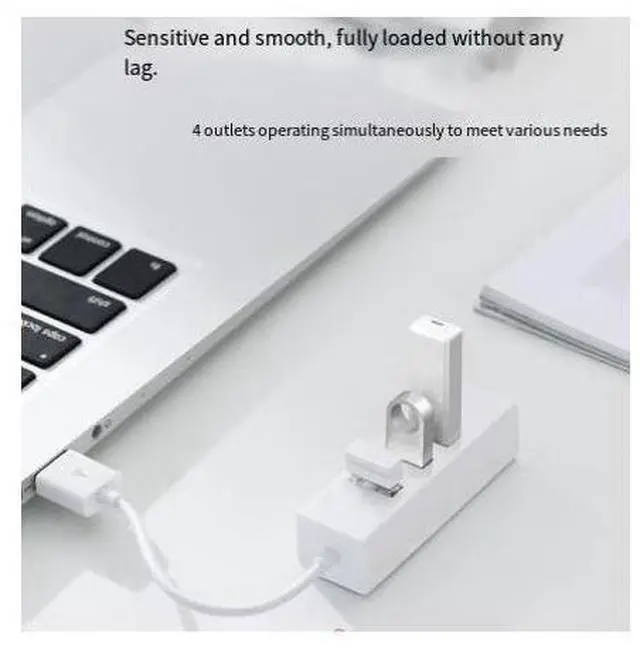 Alt view image 4 of 6 - USB 2.0 multi-port expaon dock hub with four ports, computer splitter, mini four-port extender USB 2.0 15cm Black
