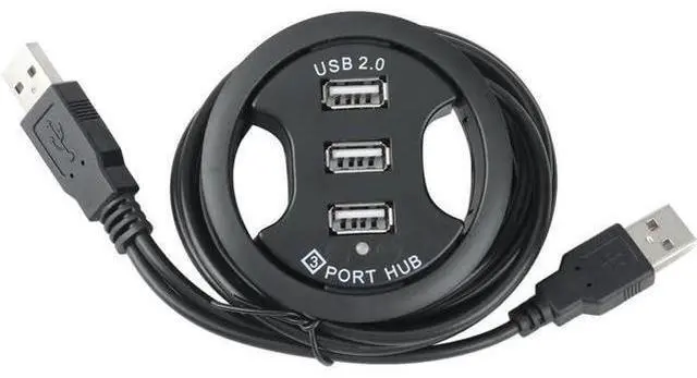 Main image of USB Hub USB 2.0 Desktop Grommet USB 2.0 Hub Audio Desk Mount Adapter 3 Port Mount in Desk Multi Ports