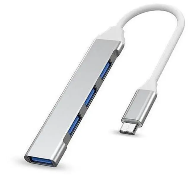 Alt view image 3 of 6 - USB hub extender - Four-in-one hub, Type-C to four-outlet docking station, external device for connecting computers and mobile phones, converter USB 3.0 black line gray color
