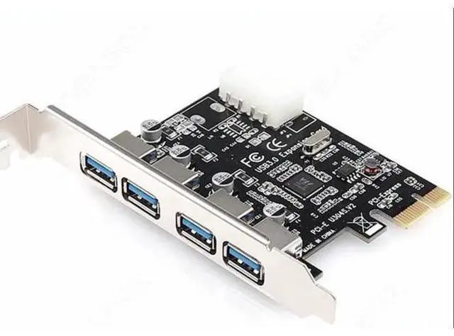 Main image of 4 Port USB3.0 PCIe 1x PCI Express Adapter Expaon Control Card 5Gbps with 4Pin Power Connector USB 3.0 Hub Chipset VIA VL805