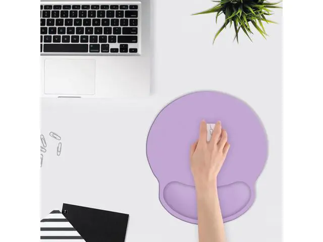 Alt view image 6 of 6 - Ergonomic Mouse Pad Mouse Pad with Wrist Support Comfortable Gaming Mouse Pads with Non-Slip PU Base for Computer Laptop Office & Home Purple